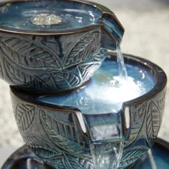 Stylish Fountain Fossil Leaf Water Feature With LEDs -Gardening Series Store 13846049 1054962028345905