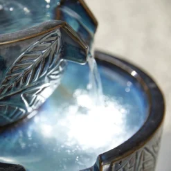 Stylish Fountain Fossil Leaf Water Feature With LEDs -Gardening Series Store 13846049 9274962028283796