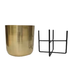 Brass Indoor Plant Pot With Cross Stand - 13.5cm -Gardening Series Store 13887188 7144999809644760