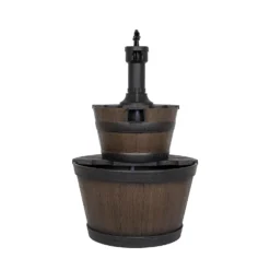 Stylish Fountain Whiskey Barrels Garden Water Feature -Gardening Series Store 13944159 1945005845191088