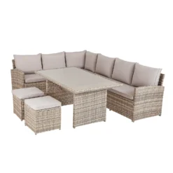 Matara Rattan Effect Corner Sofa Set -Gardening Series Store 13951470 5825021609411976
