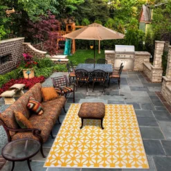 Homebase Outdoor Rug - Mustard 120x180cm 7 Homebase Outdoor Rug - Mustard 120x180cm -Gardening Series Store 13953332 1264989199281348