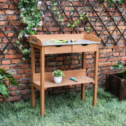 Garden Potting Bench With Two Drawers & Shelf -Gardening Series Store 13967031 1225014369218912