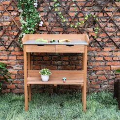 Garden Potting Bench With Two Drawers & Shelf -Gardening Series Store 13967031 1985014369148838