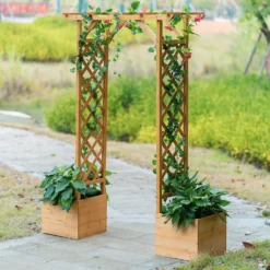Homebase Wooden Garden Arched Trellis With Planters 11 Homebase Wooden Garden Arched Trellis With Planters -Gardening Series Store 13967032 1555014369127463