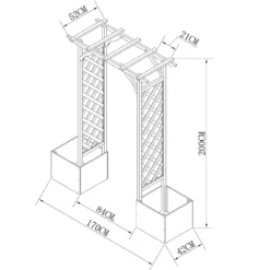 Homebase Wooden Garden Arched Trellis With Planters 15 Homebase Wooden Garden Arched Trellis With Planters -Gardening Series Store 13967032 2065060441143863