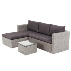 Alexandria Rattan Effect Garden Corner Sofa Set - Ash Grey 11 Alexandria Rattan Effect Garden Corner Sofa Set - Ash Grey -Gardening Series Store 13971225 1865022704451561