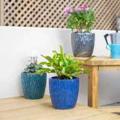 Chiswick Textured Pot Green - 18cm -Gardening Series Store 13973631 1785011239462936