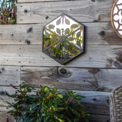 Hexagonal Laser Cut Outdoor Mirror 35cm - Black -Gardening Series Store 13981007 7105005835377797