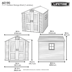 Lifetime 7x7ft Outdoor Storage Shed - Beige -Gardening Series Store 13997407 1584999834797558