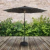 Parasol With Solar Lights 2.7m - Dark Grey -Gardening Series Store 13998274 1945005795344072