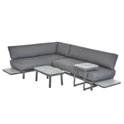 Heba Grey Metal Garden Corner Sofa Set -Gardening Series Store 14005702 1465022704651529