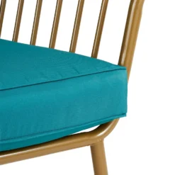 Omari Metal Garden Sofa Set - Teal & Gold -Gardening Series Store 14005703 6735022638292255