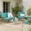 Omari Metal Garden Sofa Set - Teal & Gold -Gardening Series Store 14005703 7215022637976469