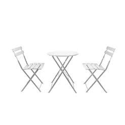 Millie Metal Bistro Set - Grey -Gardening Series Store 14005781 2855018249611251