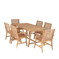 Miri 6 Seater Wooden Garden Dining Set -Gardening Series Store 14183988 2125022106512900