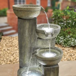 Stylish Fountain Ash Columns Water Feature With LEDs -Gardening Series Store 14519359 4105047822611828
