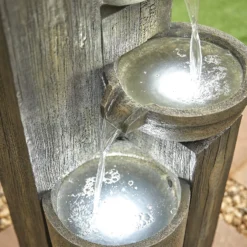 Stylish Fountain Ash Columns Water Feature With LEDs -Gardening Series Store 14519359 9495047822654713