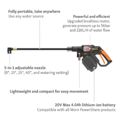 Worx Nitro Brushless Hydroshot Cordless Pressure Washer 12 Worx Nitro Brushless Hydroshot Cordless Pressure Washer -Gardening Series Store 14537894 6565044395731637