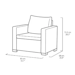 Keter California 4 Seater Outdoor Garden Furniture Lounge Set - Graphite With Grey Cushions -Gardening Series Store 14539591 1655041801898952