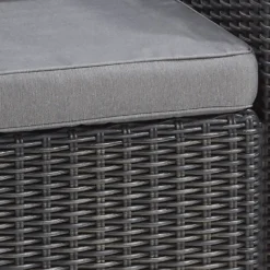 Keter California 2 Seater Outdoor Balcony Deluxe Garden Furniture Set - Graphite With Grey Cushions -Gardening Series Store 14539592 2095041802288703