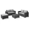 Keter California 5 Seater Double Sofa Outdoor Garden Furniture Lounge Set - Graphite With Grey Cushions 2 Keter California 5 Seater Double Sofa Outdoor Garden Furniture Lounge Set - Graphite With Grey Cushions -Gardening Series Store 14539597 9965041801566795